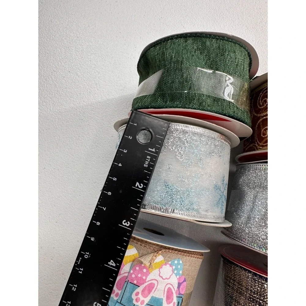 Holiday Ribbon Assortment Metallic Textured Craft Supplies Bundle Christmas Lot
